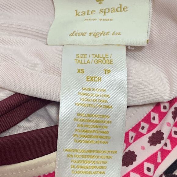 Kate Spade Women's Floral Tile Triangle One Piece Swimsuit Multi-Color Size XS - Picture 4 of 7